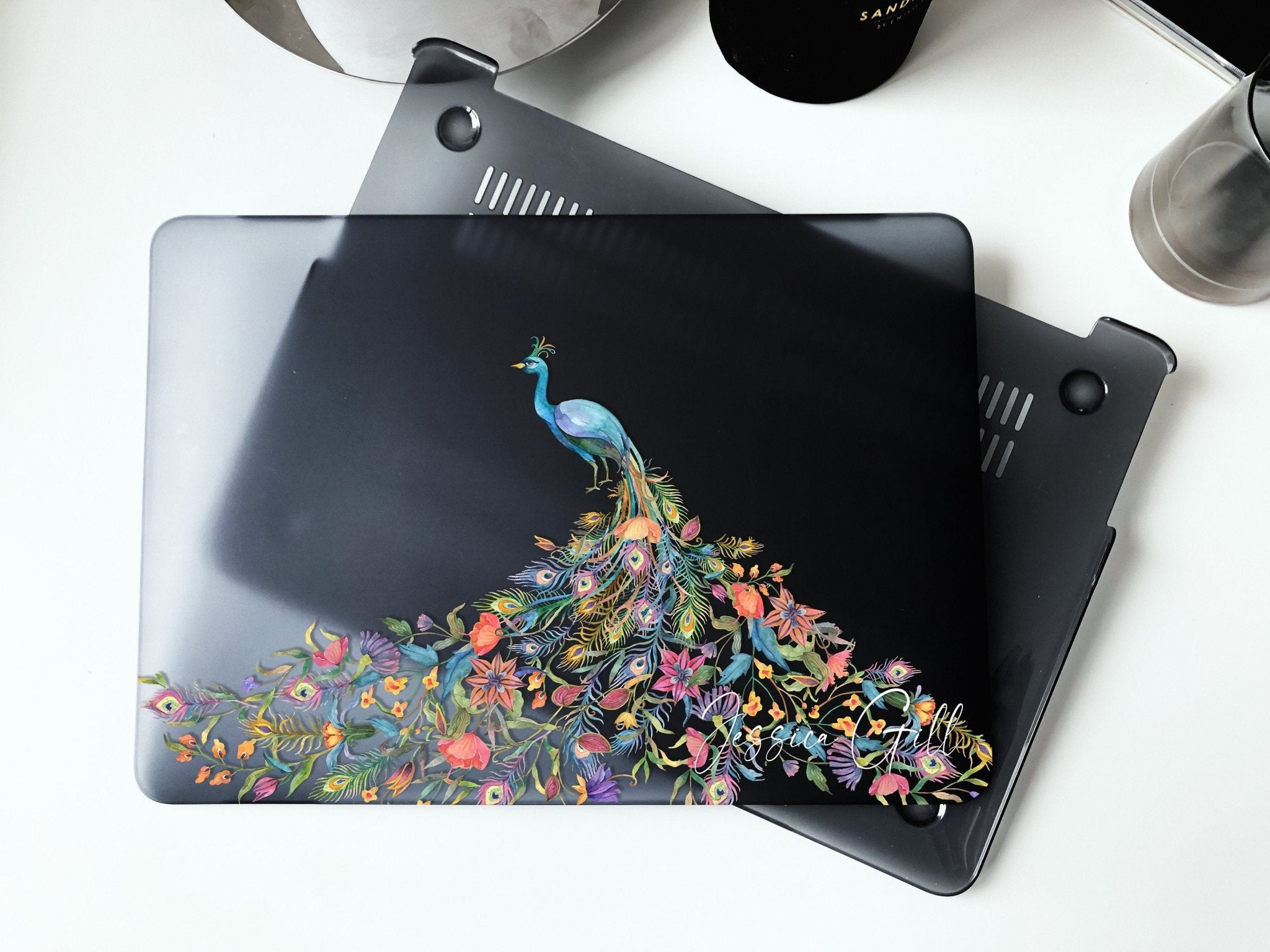 watercolor Peacock Macbook Clear Case, Matte Case