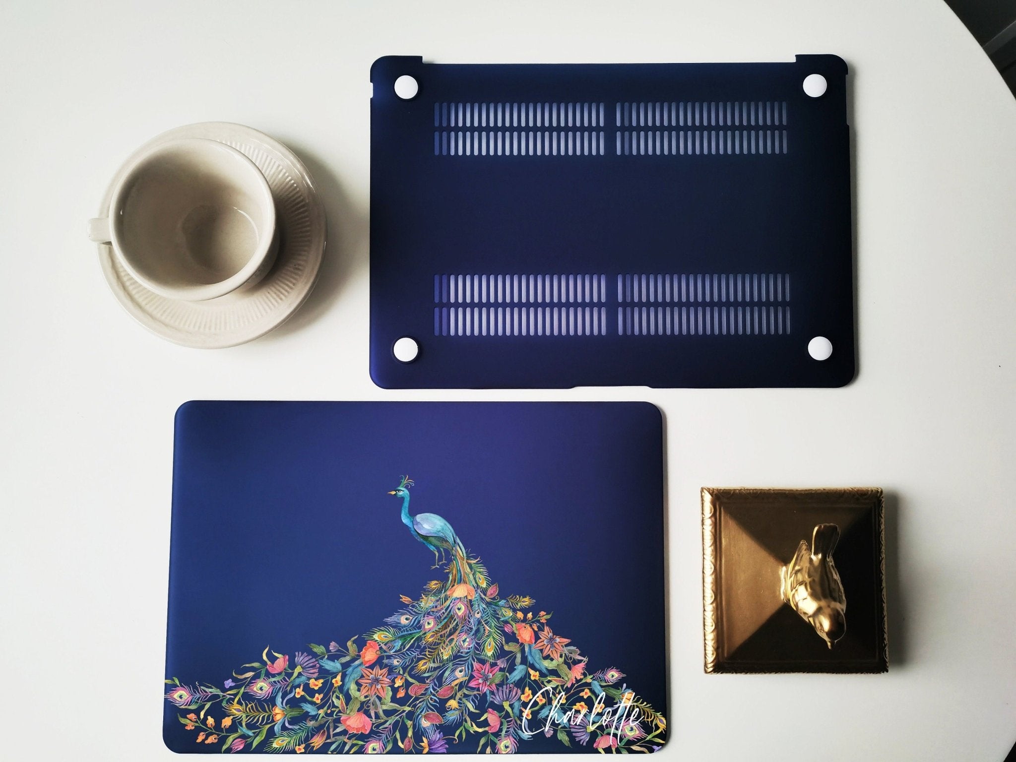 watercolor Peacock Macbook Clear Case, Matte Case