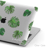 Watercolour Monstera Leaves, Personalized Name Clear Macbook Hard Case