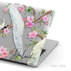 White Phoenix Pink flower, Macbook Clear Hard Case, Aesthetic Personalized Name