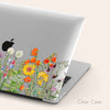 Wild Flowers Macbook Clear Case, Aesthetic Personalized Name