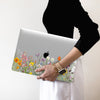 Wild Flowers Macbook Clear Case, Aesthetic Personalized Name