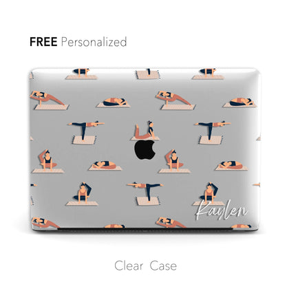 Yoga Girl, Clear Macbook Hard Case, Personalized Name - MinimalGadget