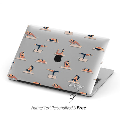 Yoga Girl, Clear Macbook Hard Case, Personalized Name - MinimalGadget
