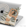 Yoga Self Love, Abstract Plants Illustration, Macbook Clear Case Personalized Name
