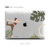 Yoga Woman abstract Plants Illustration, Macbook Clear Case, Personalized Name